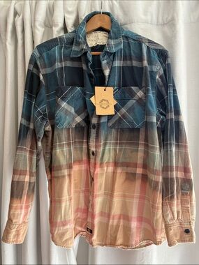 Salvari et Salvus upcycled Ombre Plaid Shirt